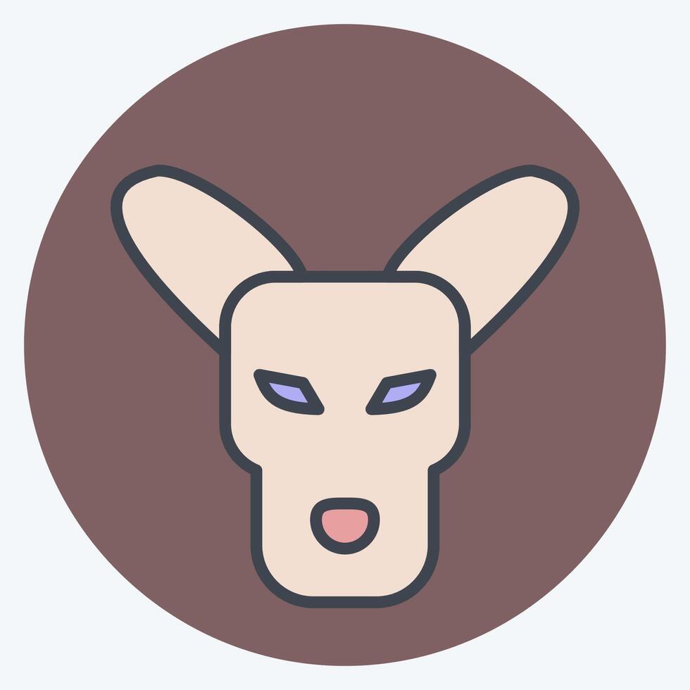 Icon Kangaro. related to Animals symbol. color mate style. simple design editable vector
