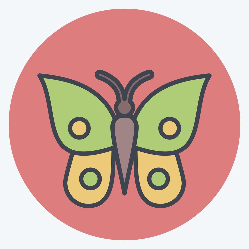 Icon Butterfly. related to Animals symbol. color mate style. simple design editable vector