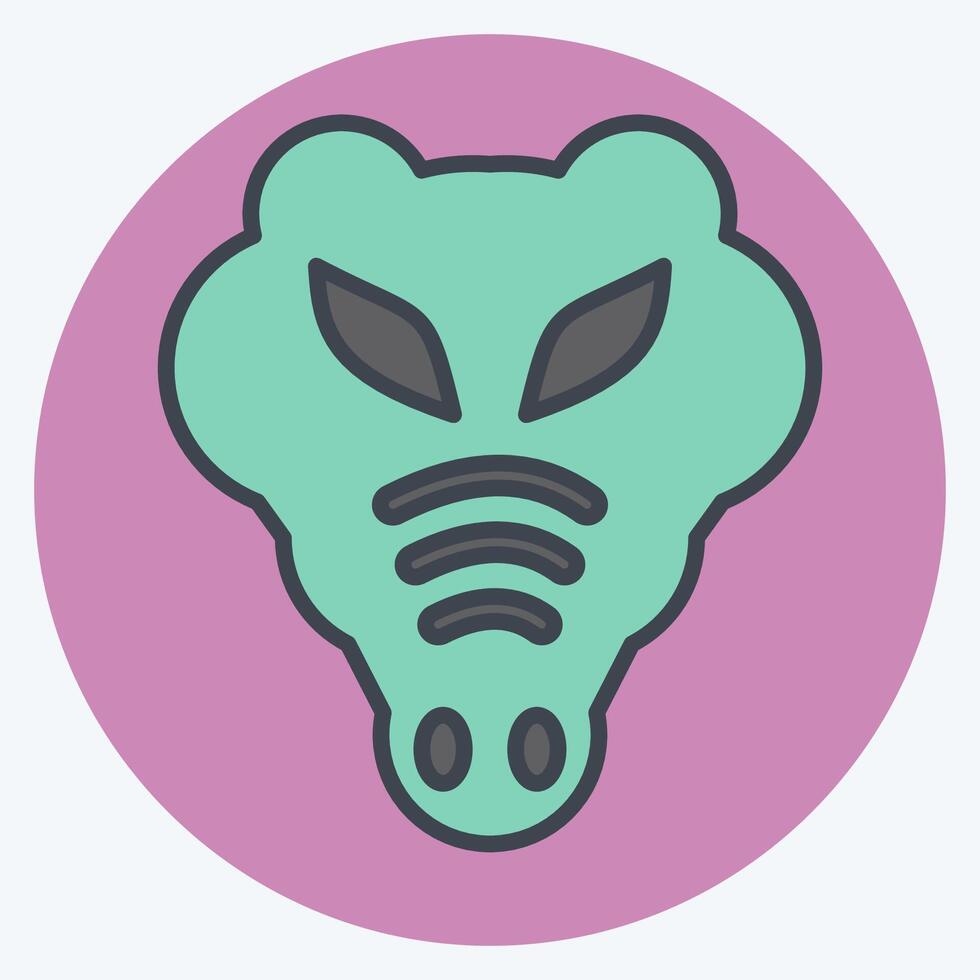 Icon Crocodile. related to Animals symbol. color mate style. simple design editable vector