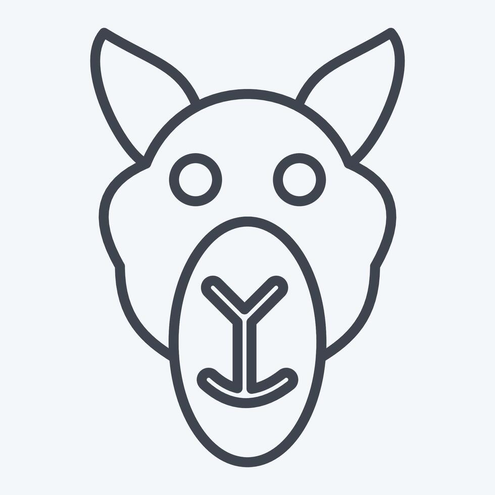 Icon Camel. related to Animals symbol. line style. simple design editable vector