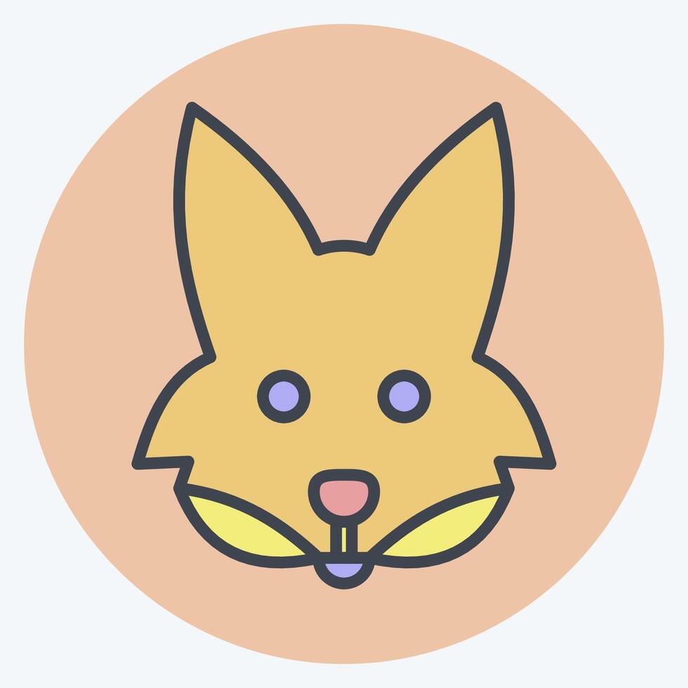 Icon Fox. related to Animals symbol. color mate style. simple design editable vector