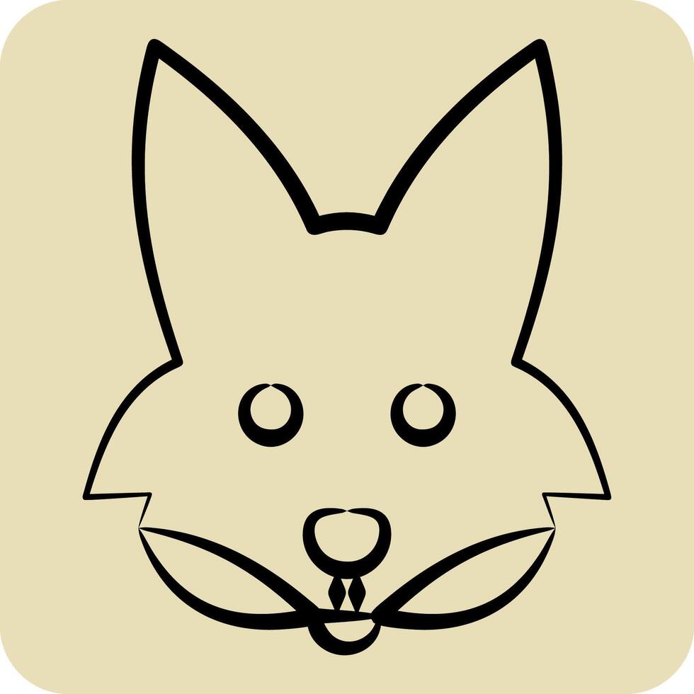 Icon Fox. related to Animals symbol. hand drawn style. simple design editable vector