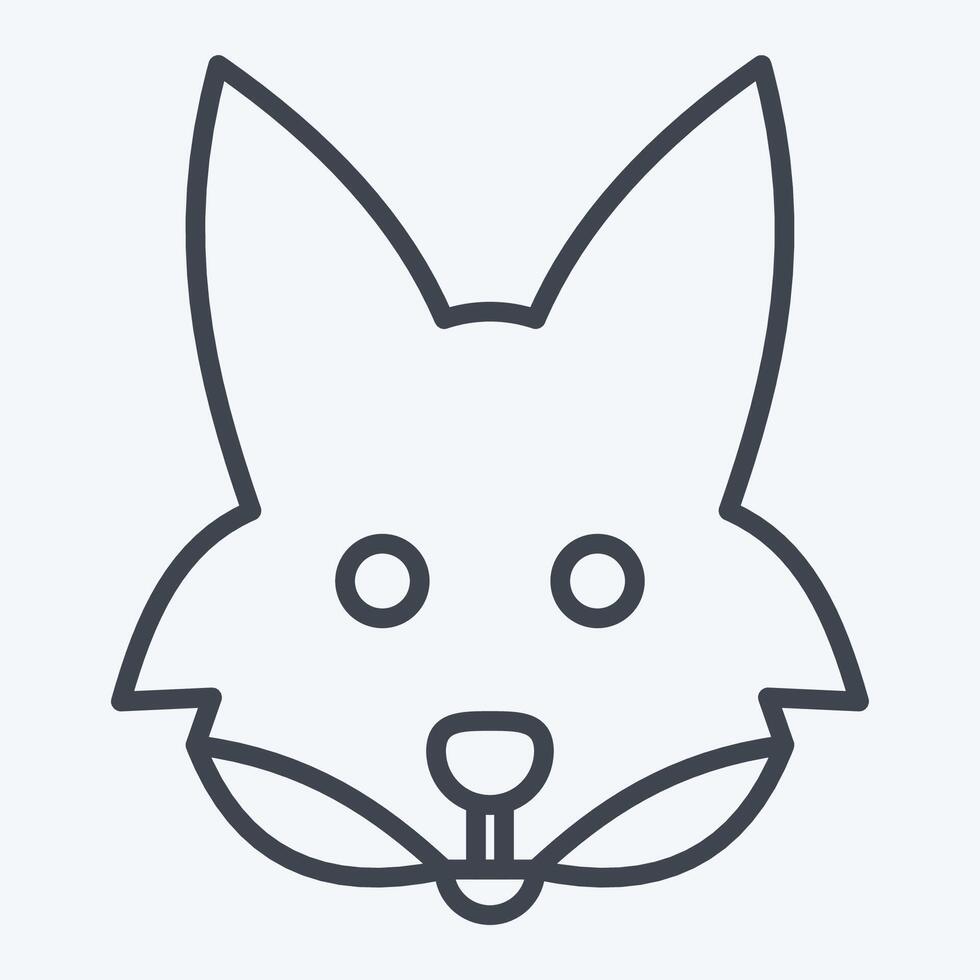 Icon Fox. related to Animals symbol. line style. simple design editable vector