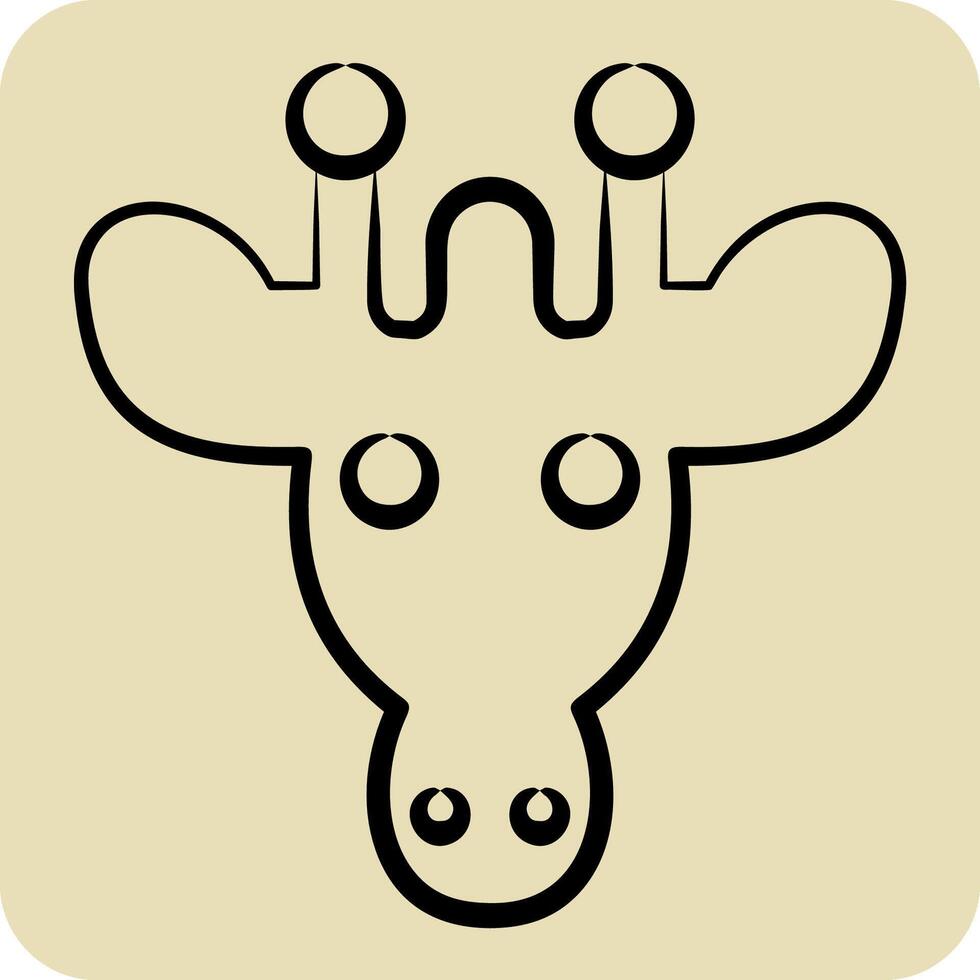 Icon Giraffe. related to Animals symbol. hand drawn style. simple design editable vector