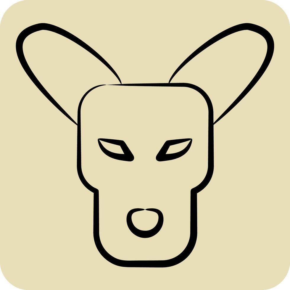 Icon Kangaro. related to Animals symbol. hand drawn style. simple design editable vector