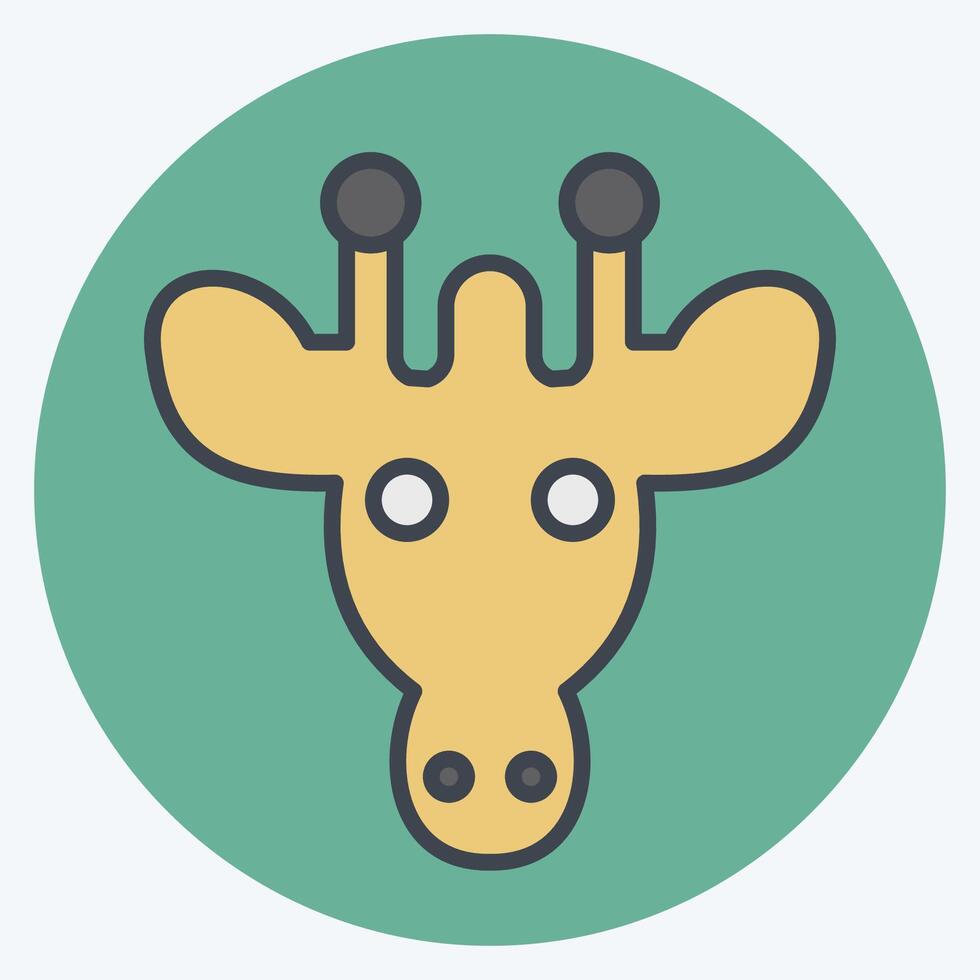 Icon Giraffe. related to Animals symbol. color mate style. simple design editable vector
