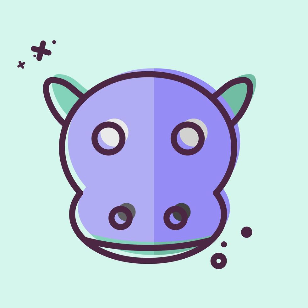 Icon Hippo. related to Animals symbol. MBE style. simple design editable vector