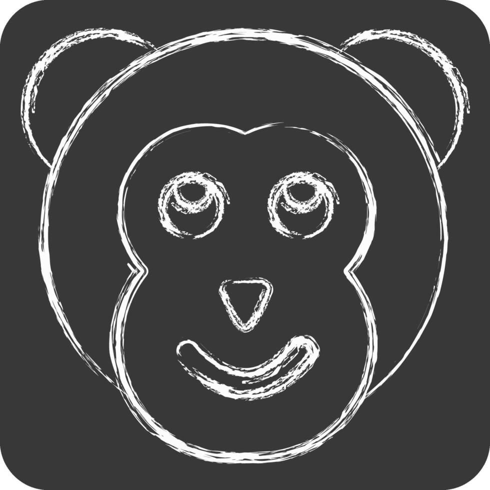 Icon Monkey. related to Animals symbol. chalk Style. simple design editable vector
