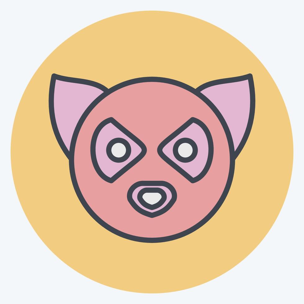 Icon Lemur. related to Animals symbol. color mate style. simple design editable vector