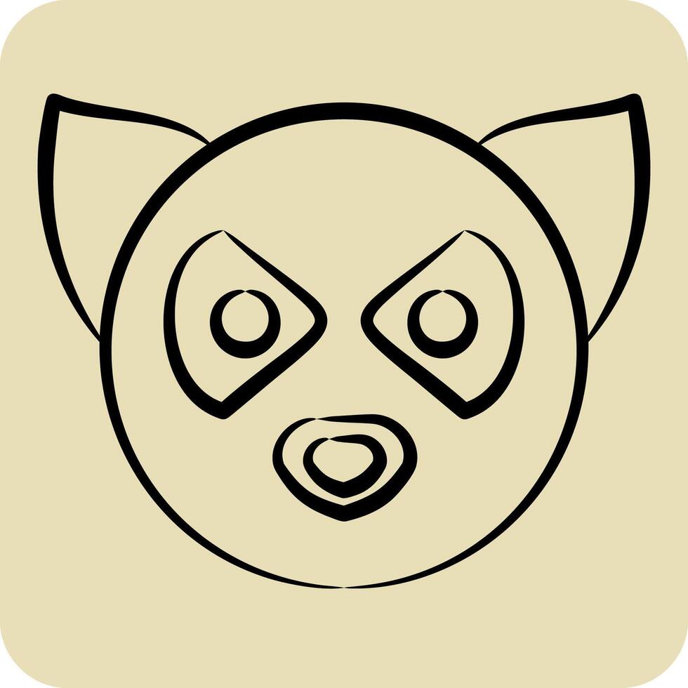 Icon Lemur. related to Animals symbol. hand drawn style. simple design editable vector