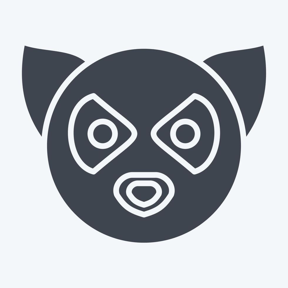 Icon Lemur. related to Animals symbol. glyph style. simple design editable vector