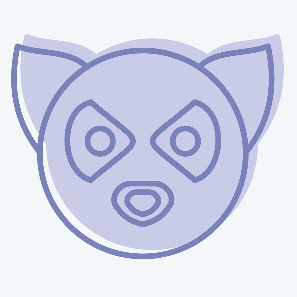 Icon Lemur. related to Animals symbol. two tone style. simple design editable vector