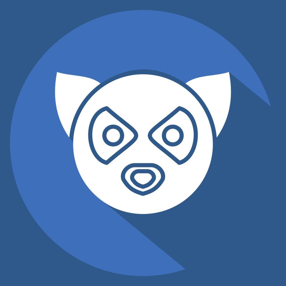 Icon Lemur. related to Animals symbol. long shadow style. simple design editable vector