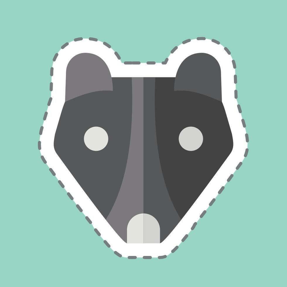 Sticker line cut Weasel. related to Animals symbol. simple design editable vector