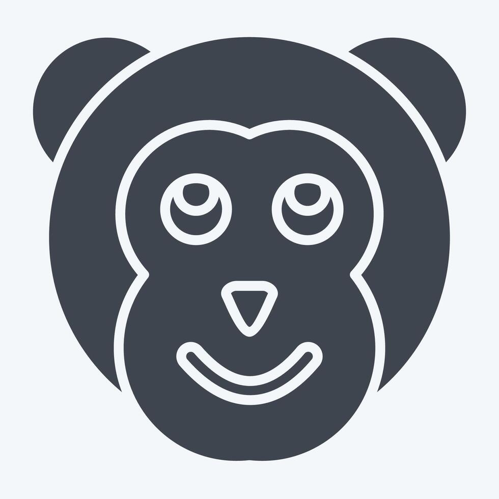Icon Monkey. related to Animals symbol. glyph style. simple design editable vector
