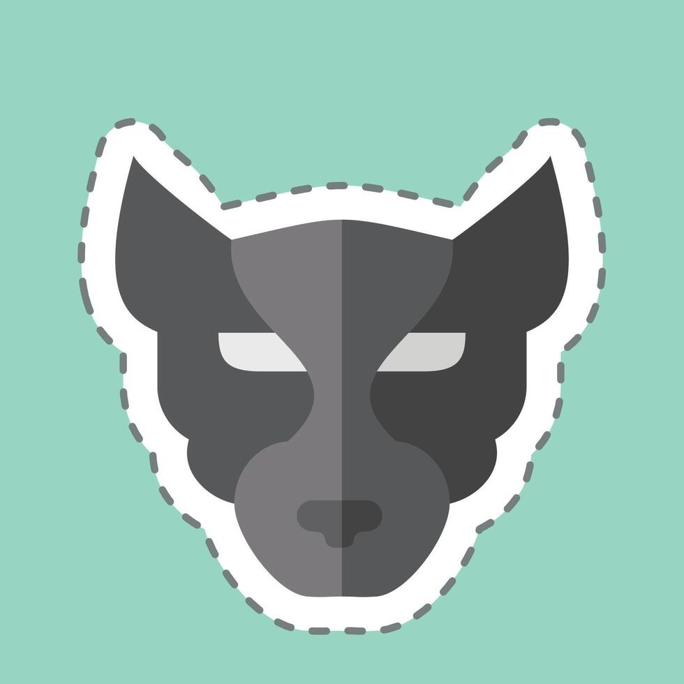Sticker line cut Panther. related to Animals symbol. simple design editable vector
