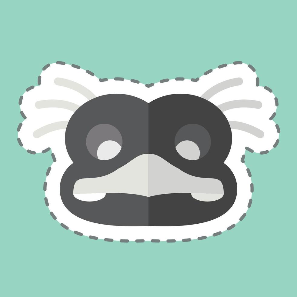 Sticker line cut Ostrich. related to Animals symbol. simple design editable vector