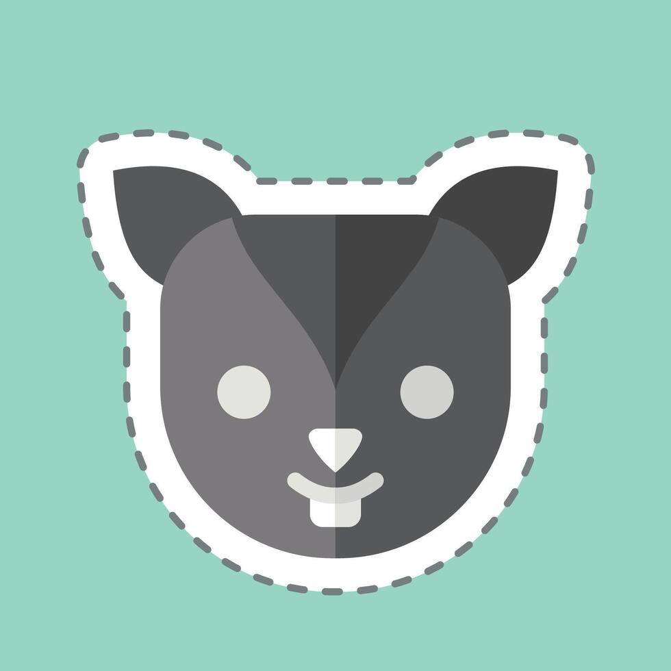 Sticker line cut Xerus. related to Animals symbol. simple design editable vector