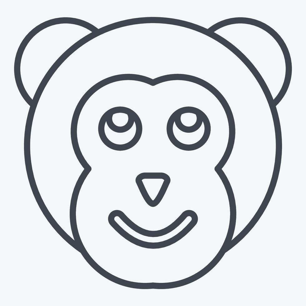 Icon Monkey. related to Animals symbol. line style. simple design editable vector