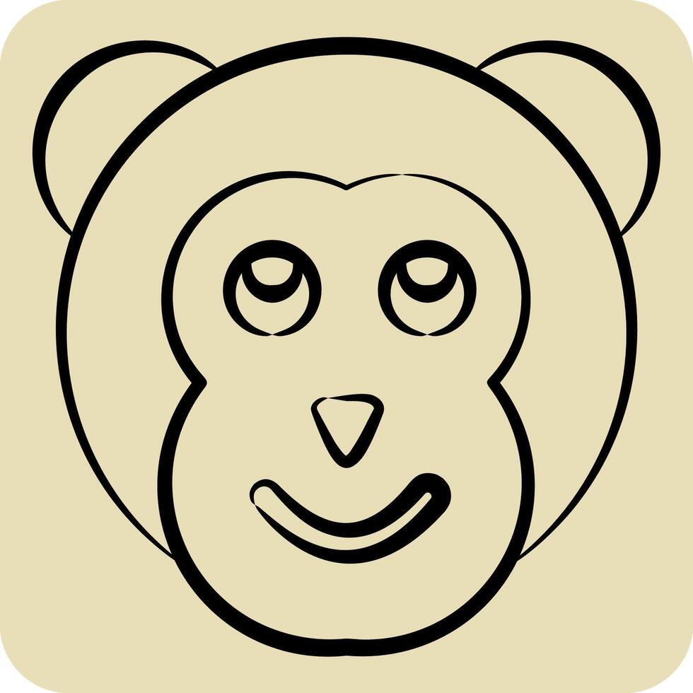 Icon Monkey. related to Animals symbol. glyph style. simple design editable vector