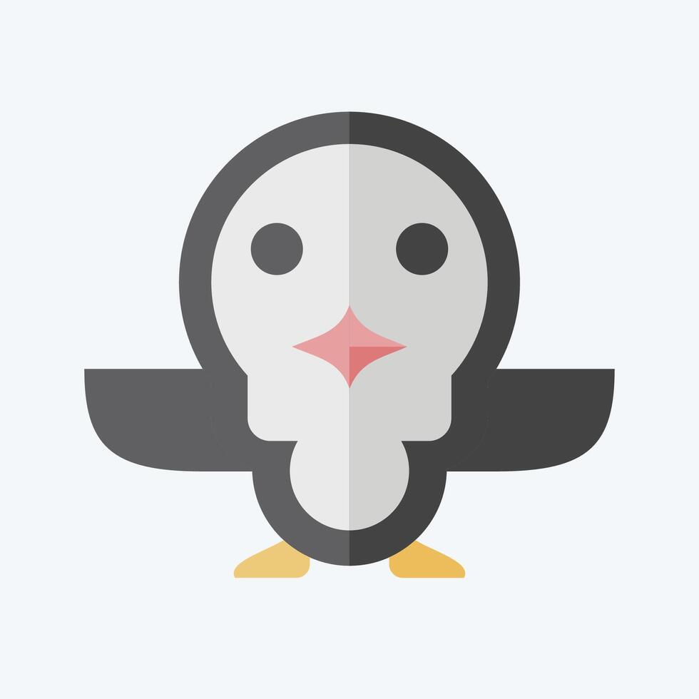 Icon Penguin. related to Animals symbol. color mate style. simple design editable vector
