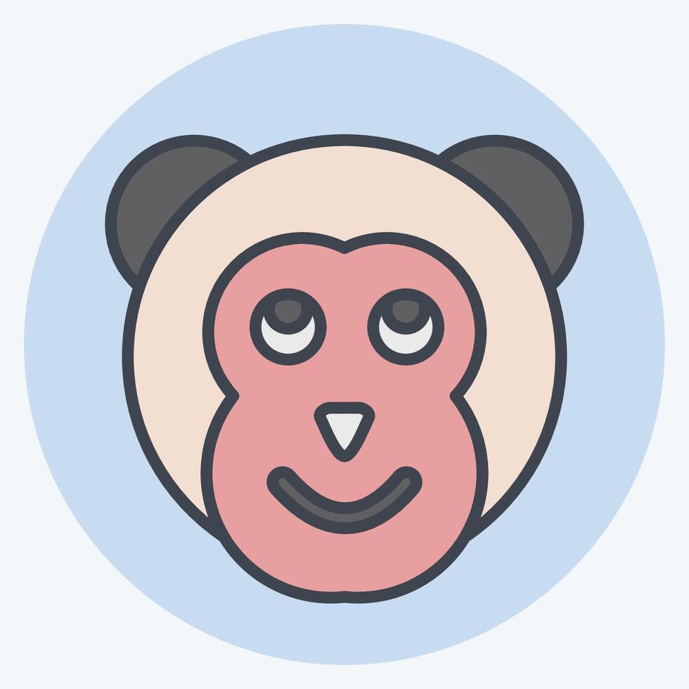 Icon Monkey. related to Animals symbol. color mate style. simple design editable vector