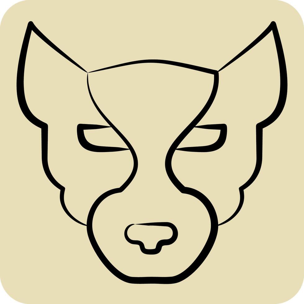 Icon Panther. related to Animals symbol. hand drawn style. simple design editable vector