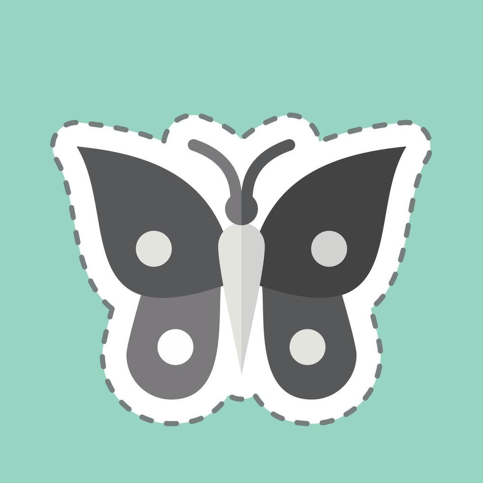 Sticker line cut Butterfly. related to Animals symbol. simple design editable vector