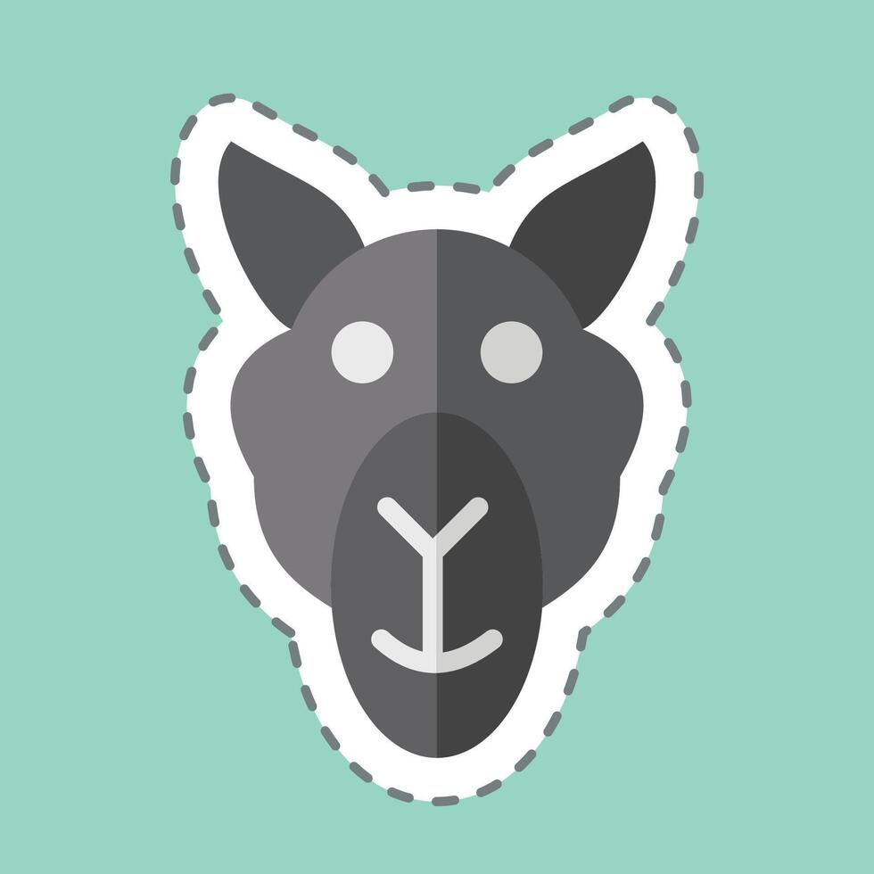 Sticker line cut Camel. related to Animals symbol. simple design editable vector