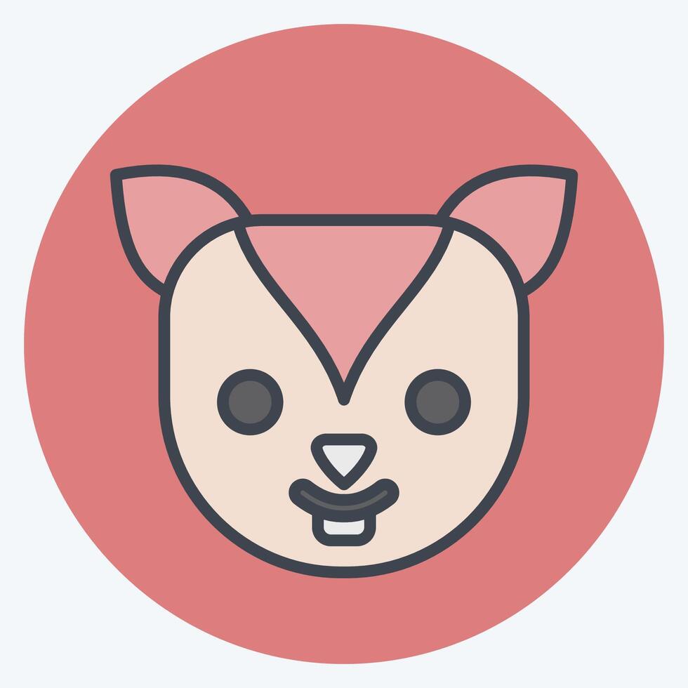 Icon Xerus. related to Animals symbol. color mate style. simple design editable vector