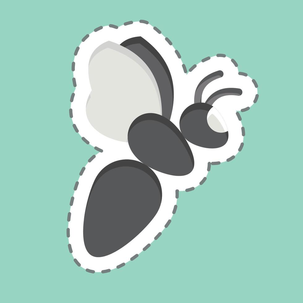 Sticker line cut Bee. related to Animals symbol. simple design editable vector
