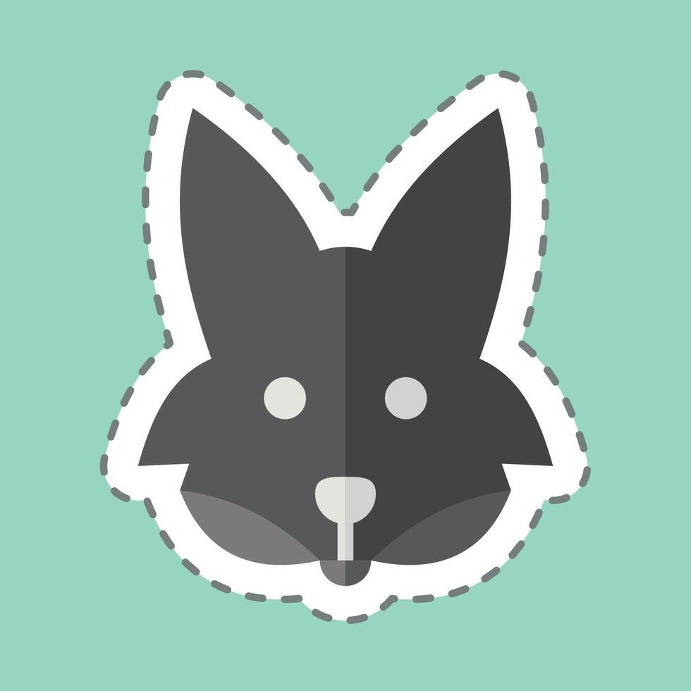 Sticker line cut Fox. related to Animals symbol. simple design editable vector