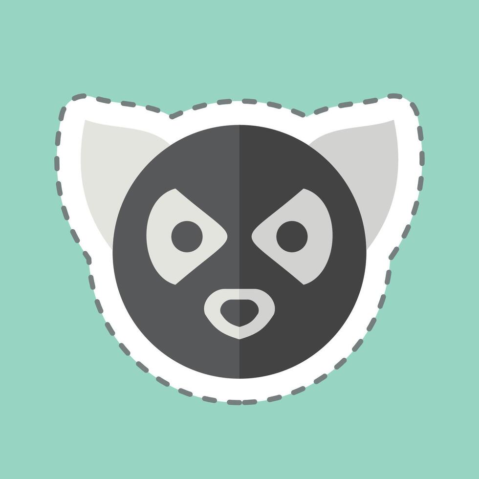 Sticker line cut Lemur. related to Animals symbol. simple design editable vector