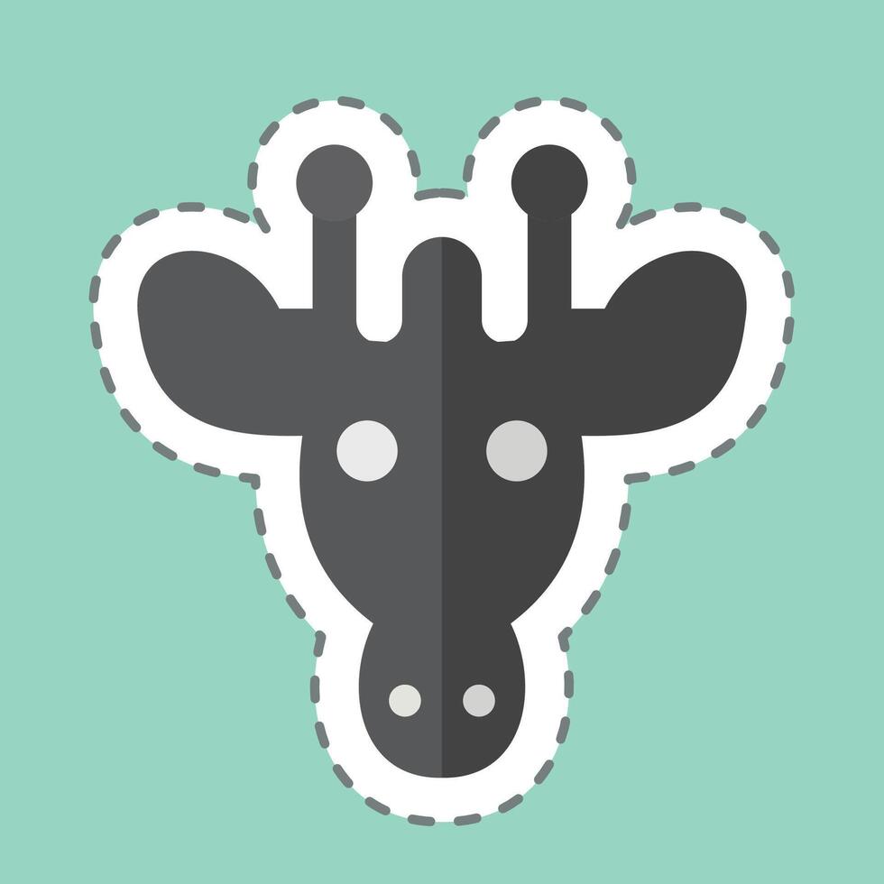 Sticker line cut Giraffe. related to Animals symbol. simple design editable vector