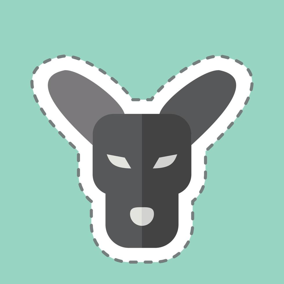 Sticker line cut Kangaro. related to Animals symbol. simple design editable vector