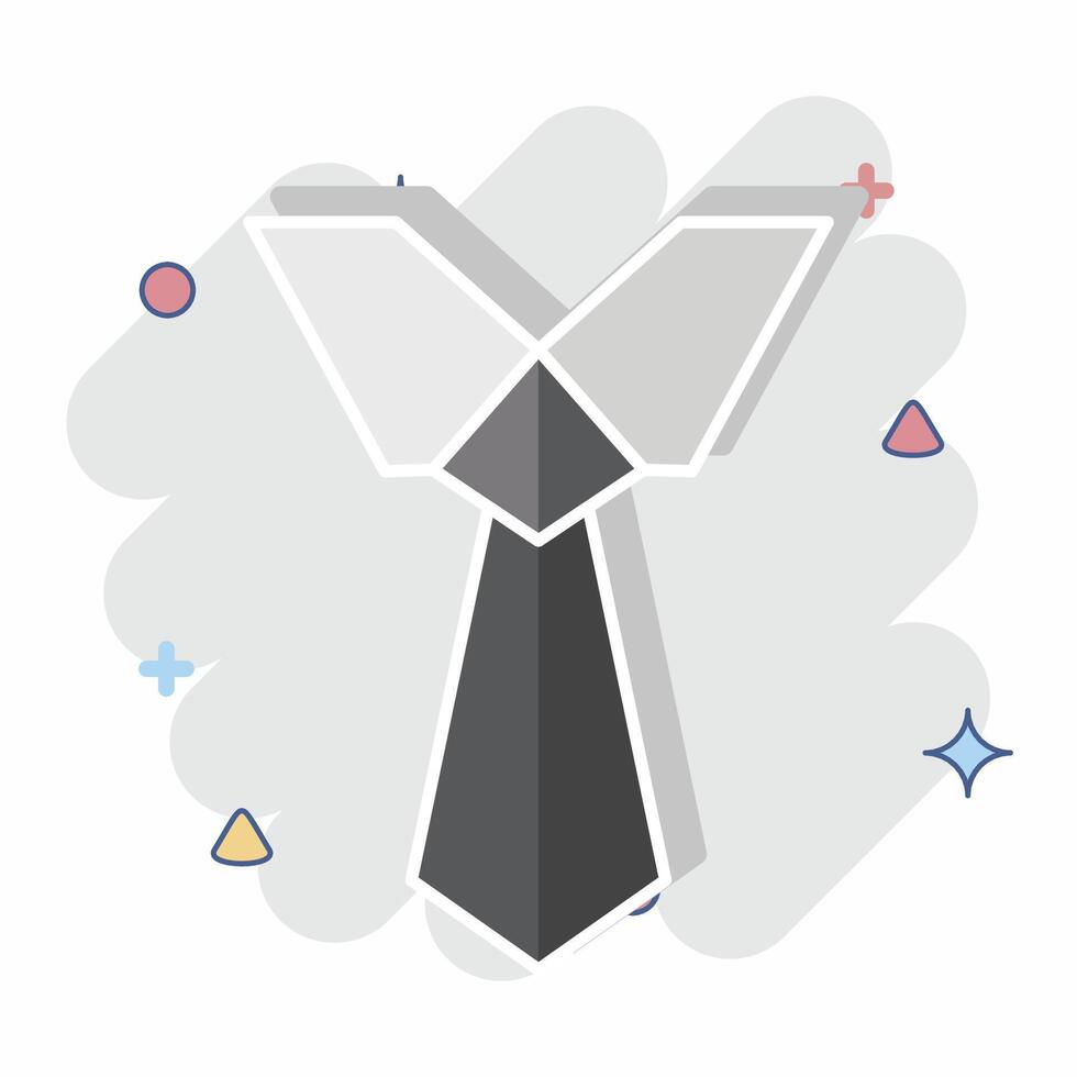 Icon Tie. related to Fashion symbol. comic style. simple design editable vector