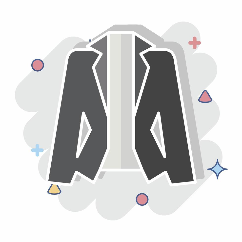 Icon Suit. related to Fashion symbol. comic style. simple design editable vector