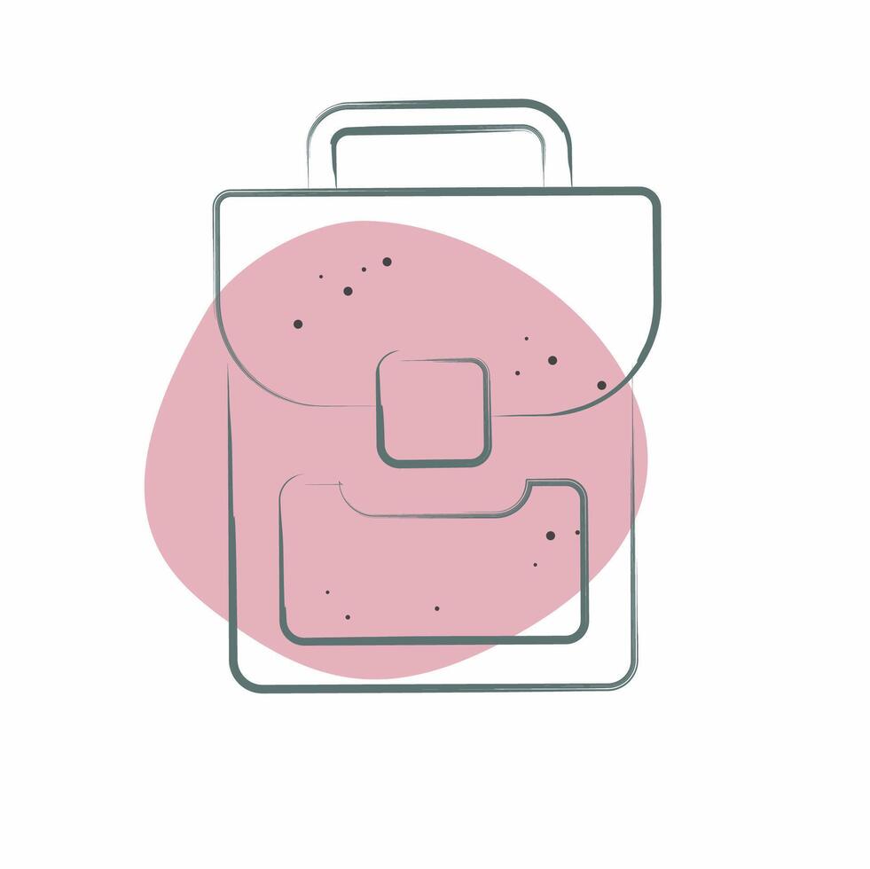 Icon Bag Pack. related to Fashion symbol. Color Spot Style. simple design editable vector