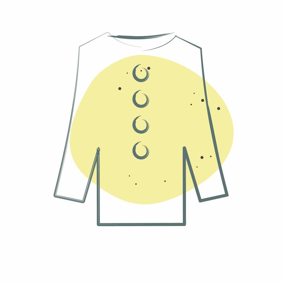 Icon Long Shirt. related to Fashion symbol. Color Spot Style. simple design editable vector