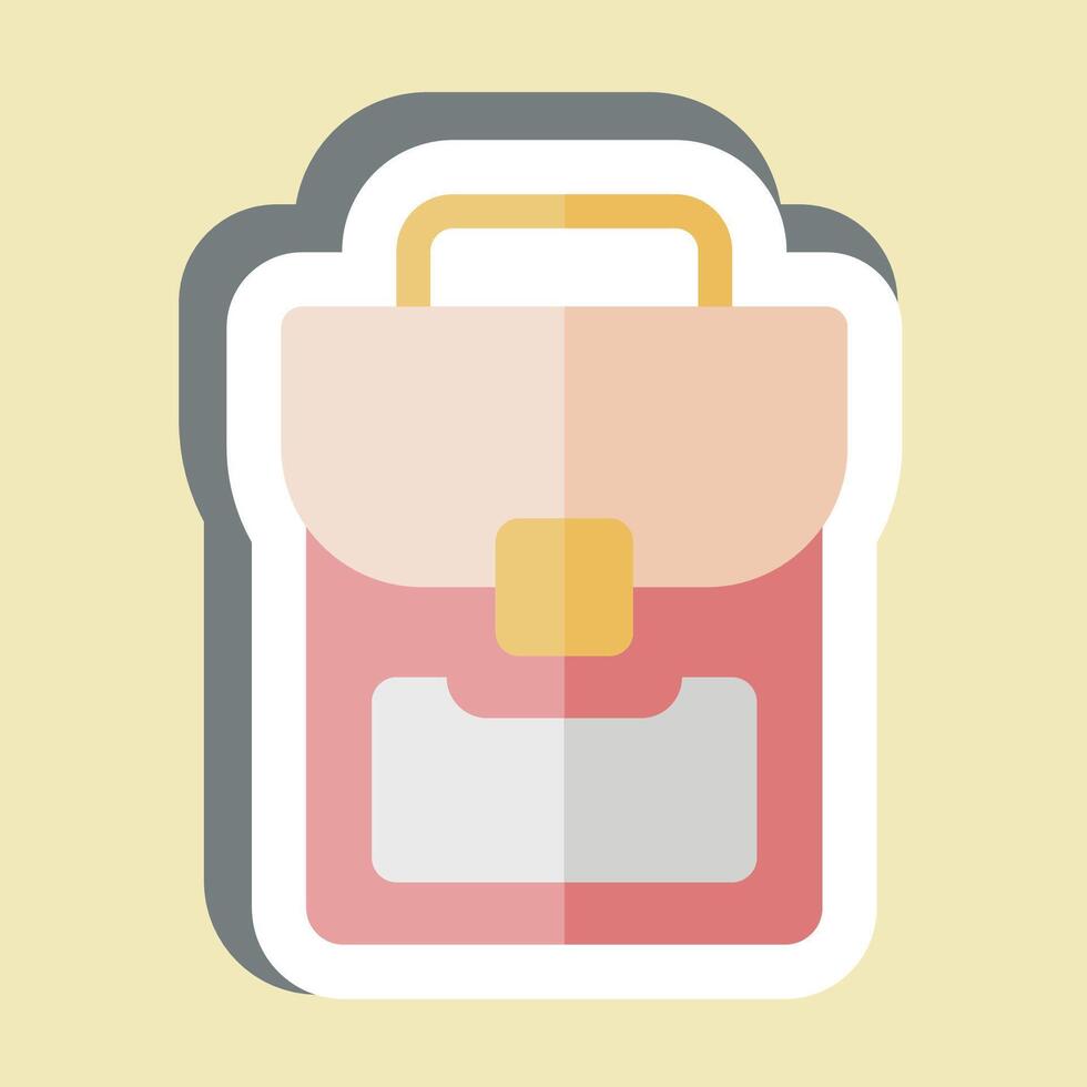 Sticker Bag Pack. related to Fashion symbol. simple design editable vector