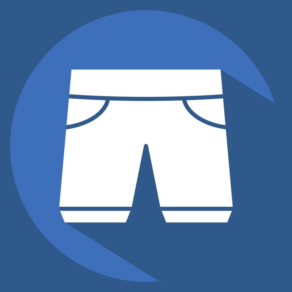 Icon Shorts. related to Fashion symbol. long shadow style. simple design editable vector