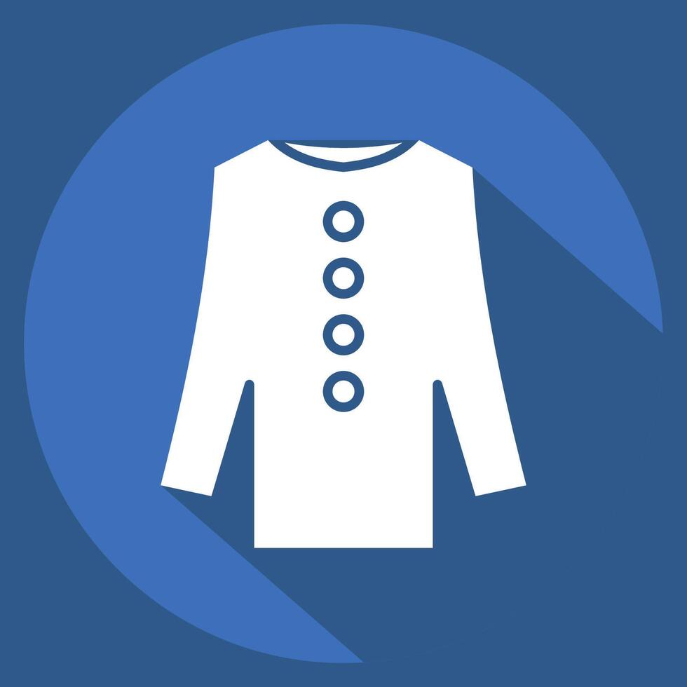 Icon Long Shirt. related to Fashion symbol. long shadow style. simple design editable vector
