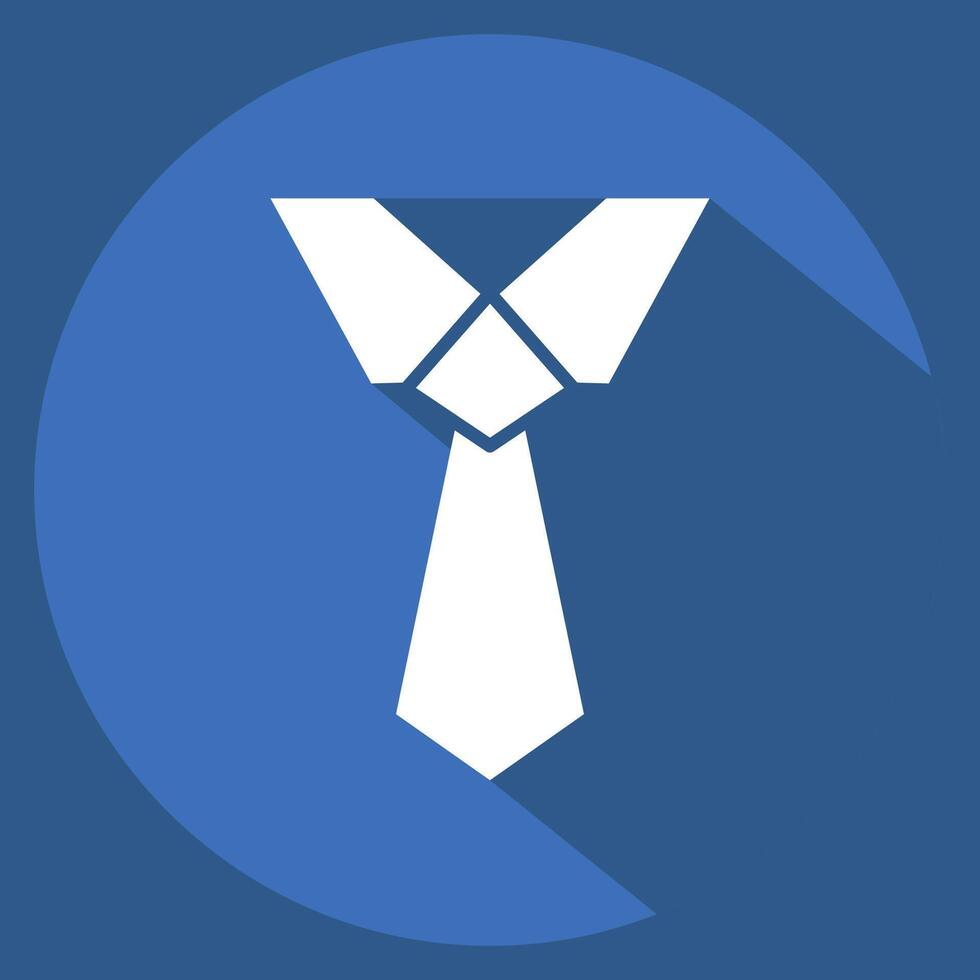 Icon Tie. related to Fashion symbol. long shadow style. simple design editable vector