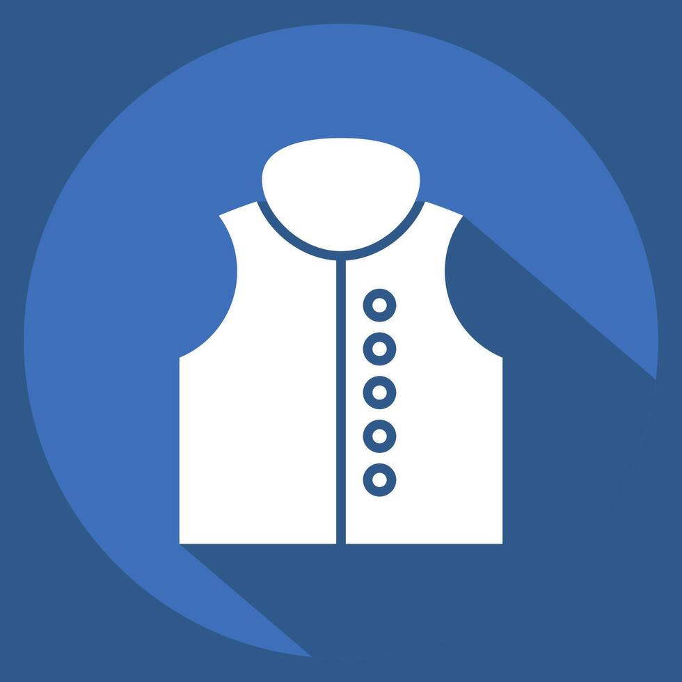 Icon Vest. related to Fashion symbol. long shadow style. simple design editable vector