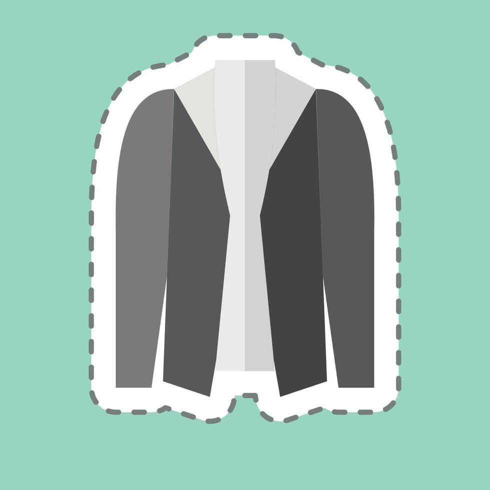 Sticker line cut Jacket. related to Fashion symbol. simple design editable vector