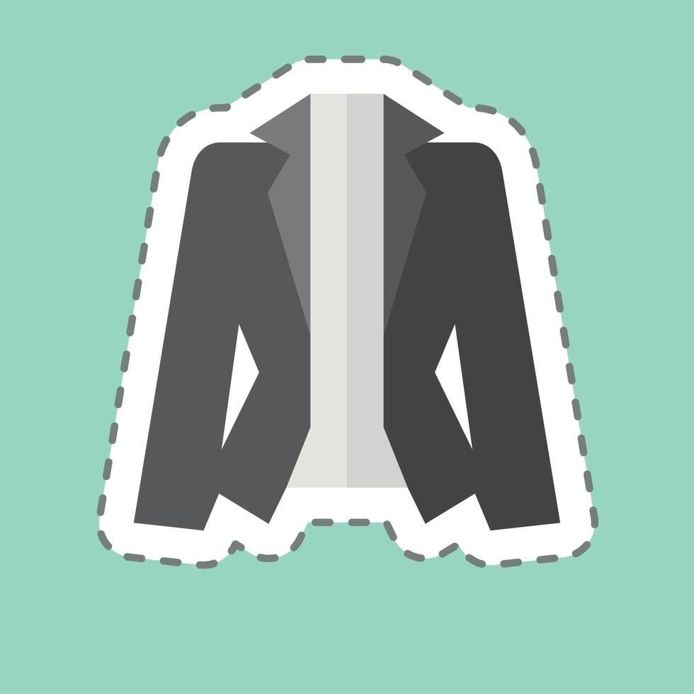 Sticker line cut Suit. related to Fashion symbol. simple design editable vector