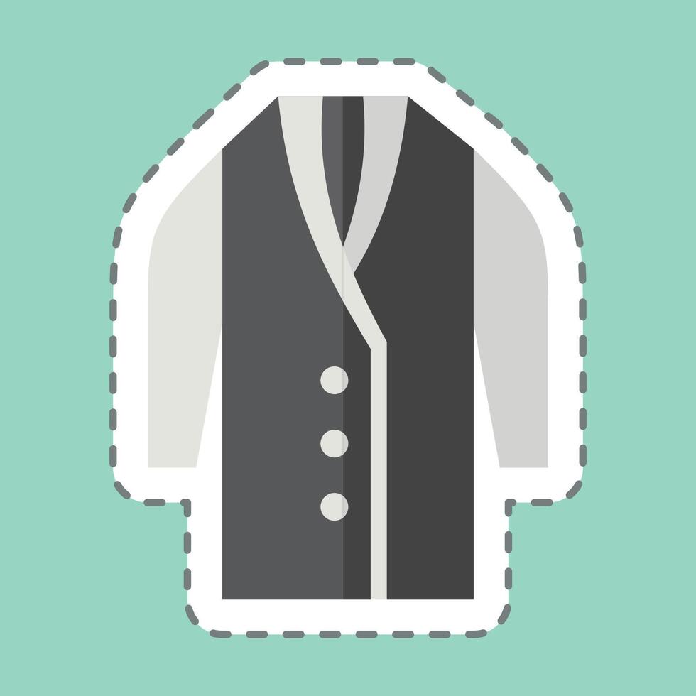 Sticker line cut Long. related to Fashion symbol. simple design editable vector