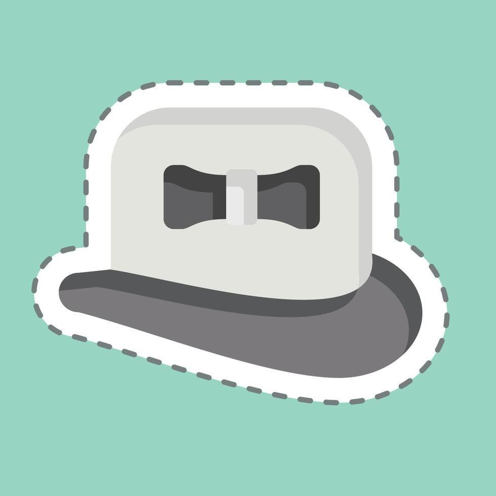 Sticker line cut Hat. related to Fashion symbol. simple design editable vector