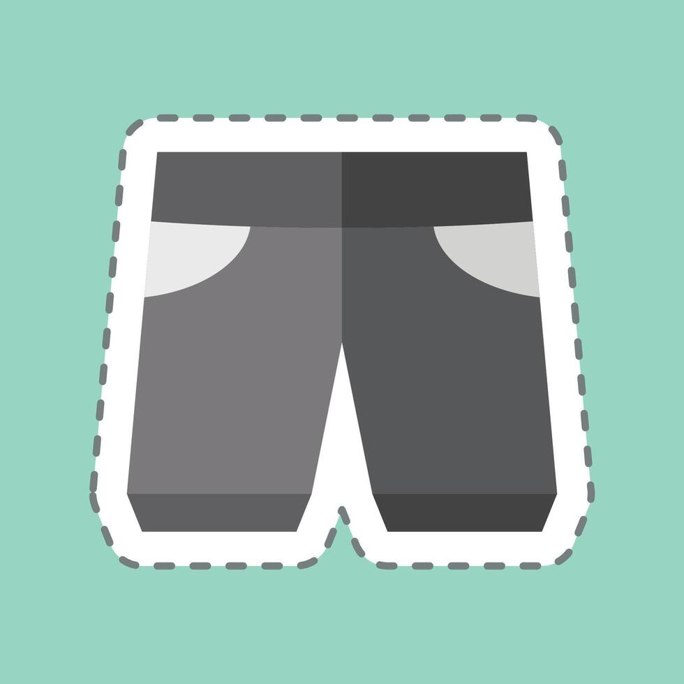 Sticker line cut Shorts. related to Fashion symbol. simple design editable vector