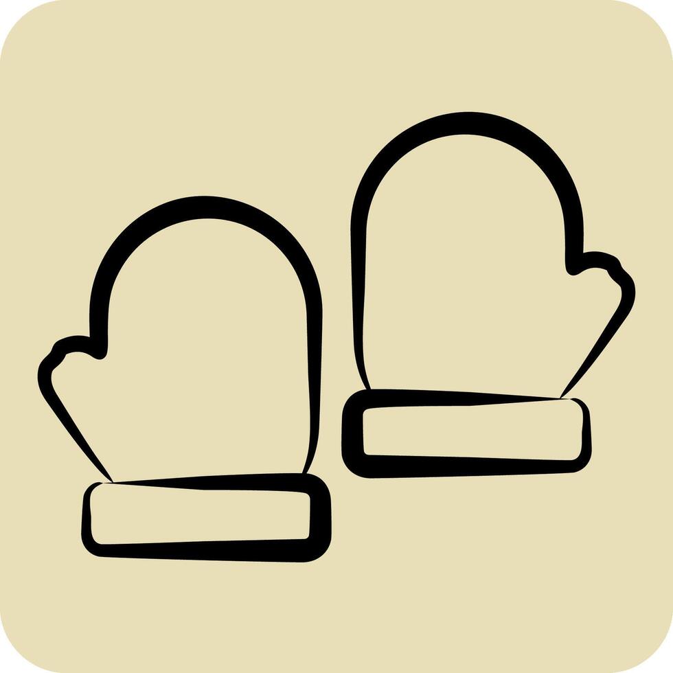Icon Gloves. related to Fashion symbol. hand drawn style. simple design editable vector